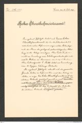 k.k. naturhistorisches Hofmuseum, Intendanzakten 1885-1896 (Hauer), Aktenzahl Z.286/1887, Seite 1